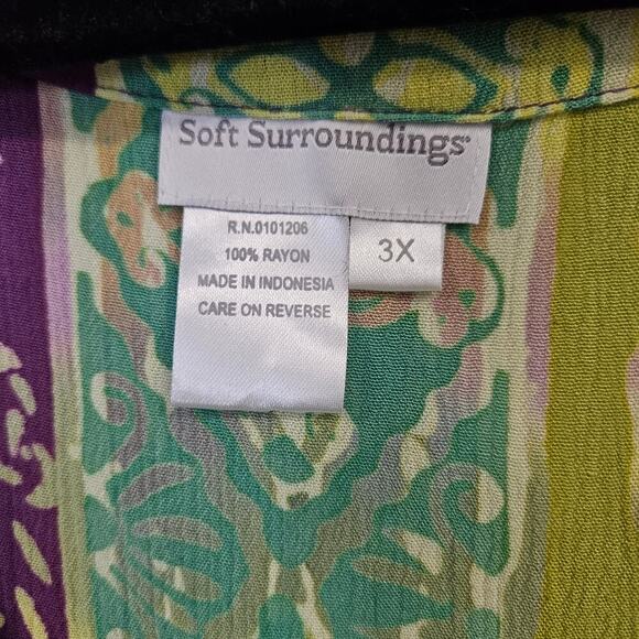 Soft Surroundings Cardigan 3x Shacket Button Batik Beach Boho Artsy Tunic - Picture 3 of 8